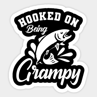 Fishing Grandpa - Hooked on being grampy Sticker